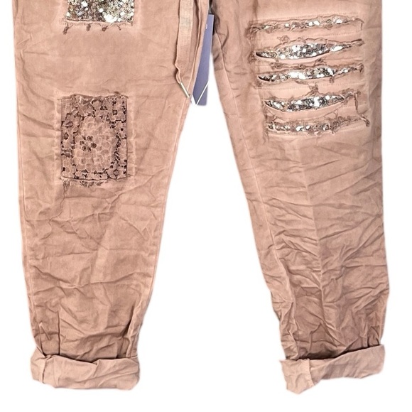Grey Violet Glitter Pants in Blush Size S—Made in Italy—NWT - Picture 5 of 14
